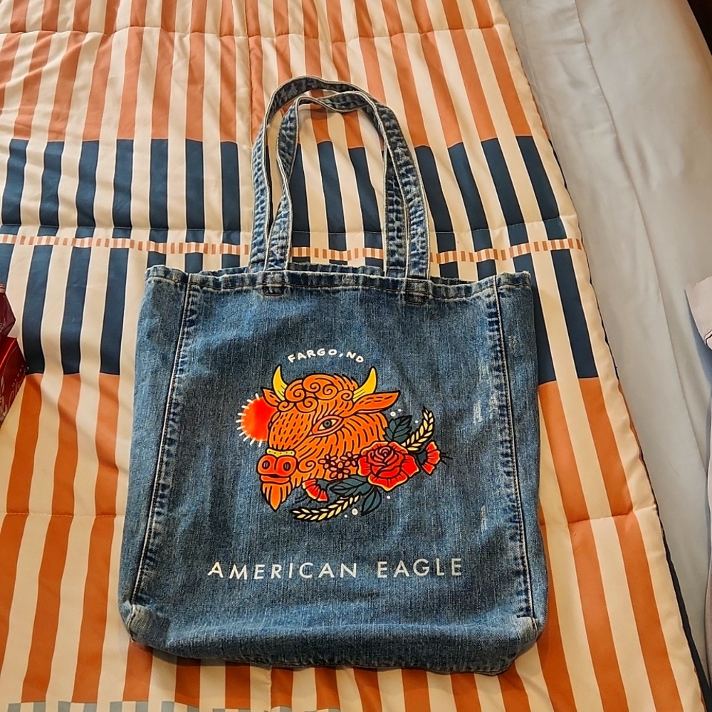 American Eagle distressed Denim bag from the Fargo, ND  AE store.